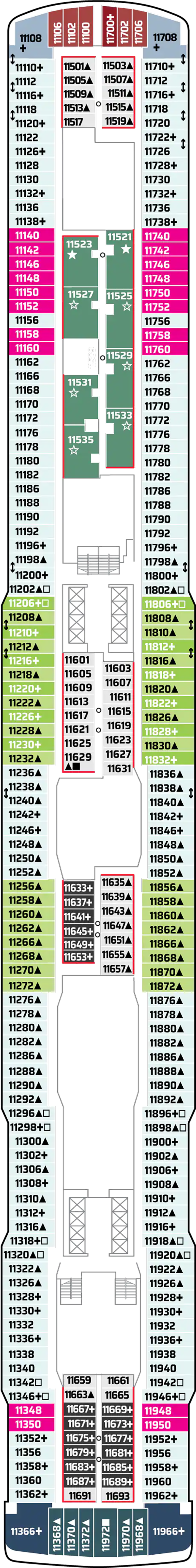 Deck 11 deck plan for Norwegian Joy