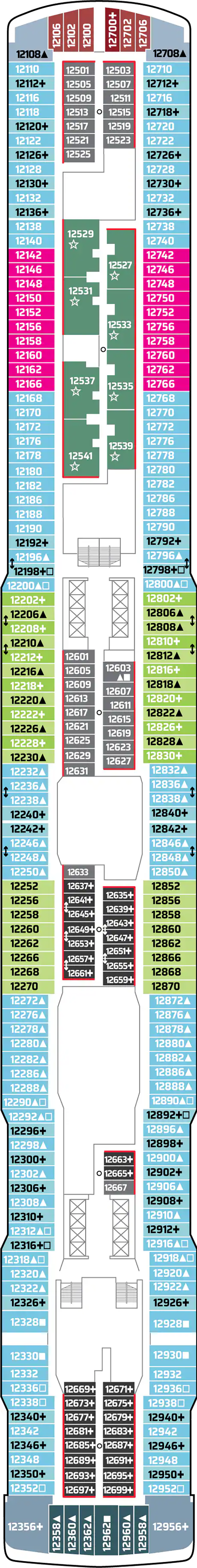 Deck 12 deck plan for Norwegian Joy
