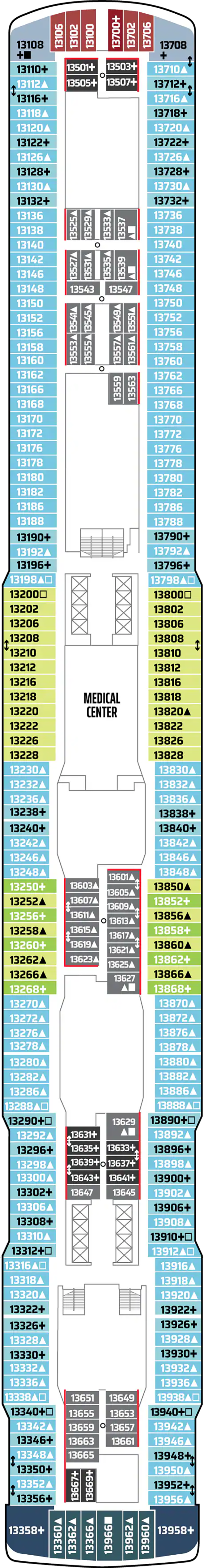 Deck 13 deck plan for Norwegian Joy