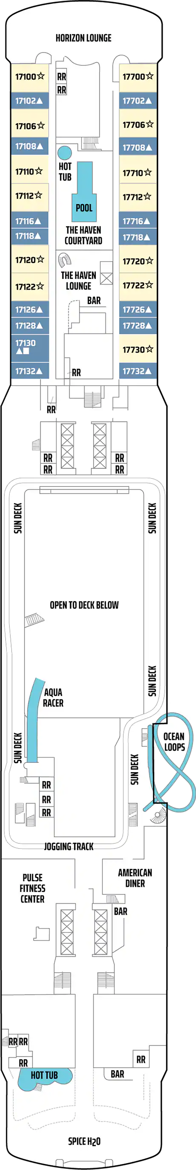 Deck 17 deck plan for Norwegian Joy