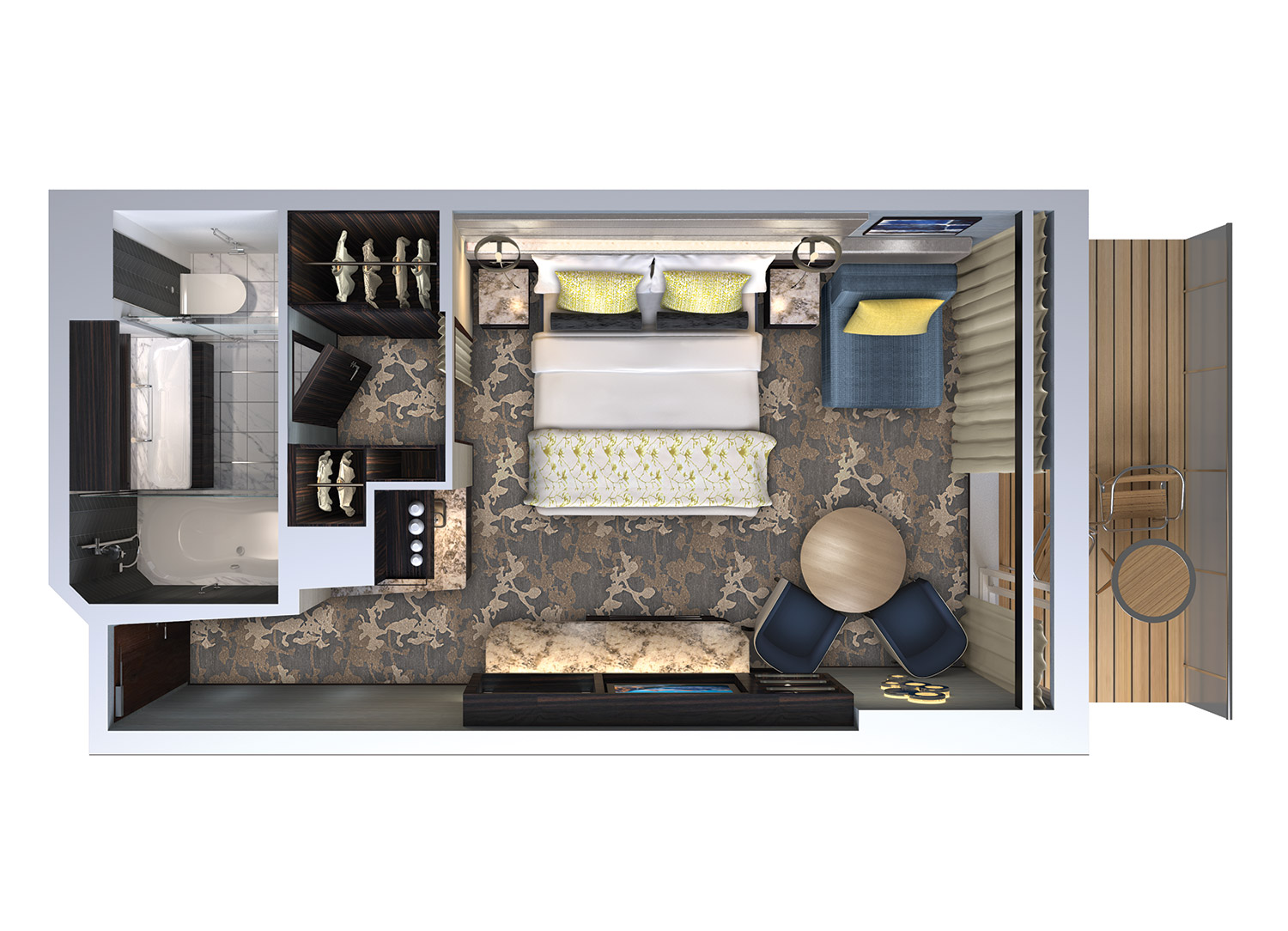 The Haven Courtyard Penthouse with Large Balcony - Schematic