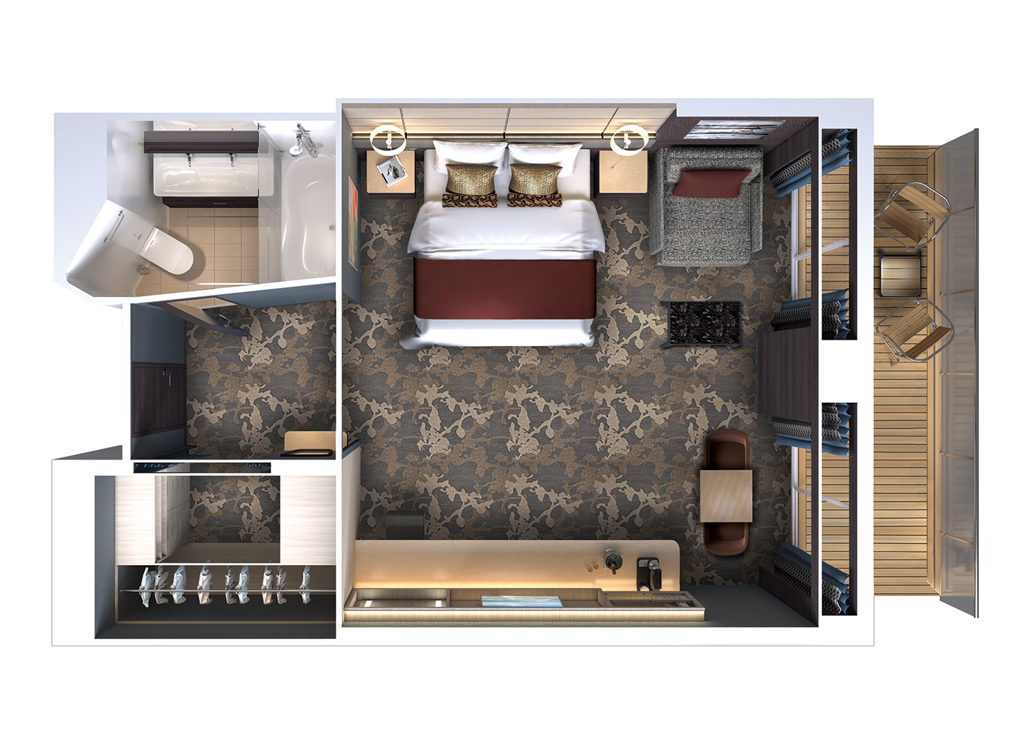 The Haven Penthouse Suite with Balcony - Schematic