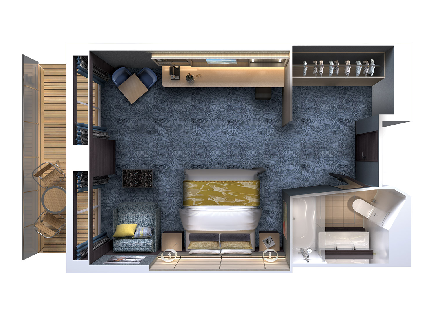 Penthouse Suite with Balcony - Schematic