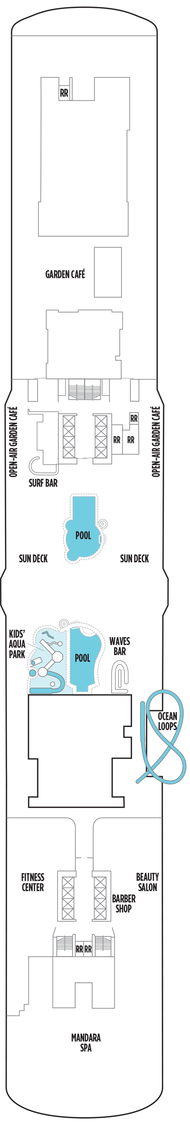 Deck 16 deck plan for Norwegian Bliss