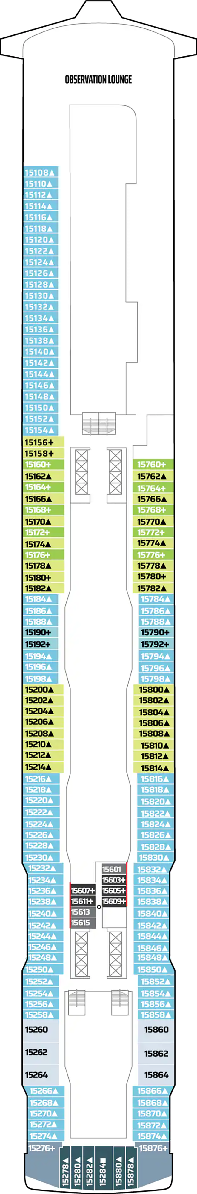Deck 15 deck plan for Norwegian Bliss