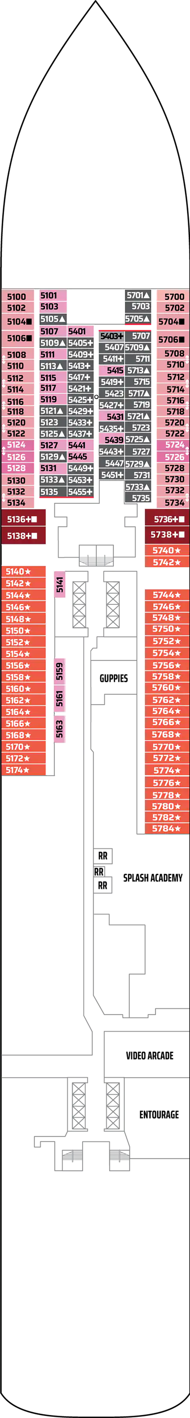 Deck 5 deck plan for Norwegian Bliss