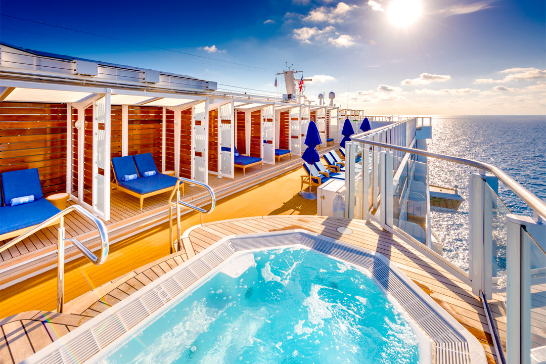  Adults onboard <em>Norwegian Bliss</em> can escape to the inviting Vibe Beach Club.  