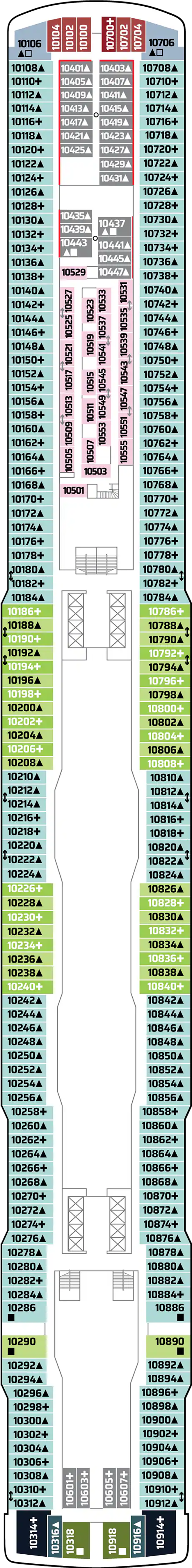 Deck 10 deck plan for Norwegian Escape