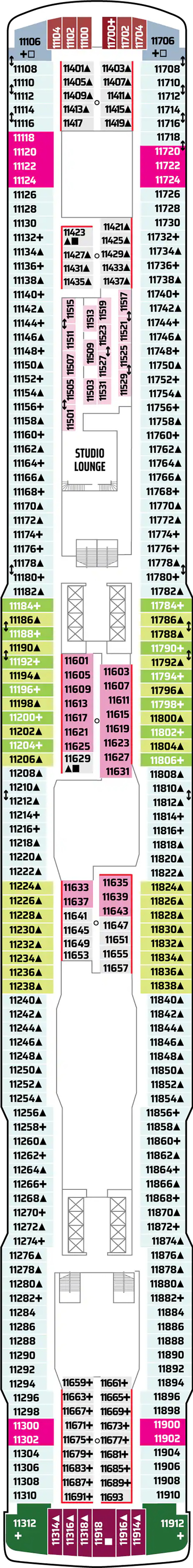 Deck 11 deck plan for Norwegian Escape