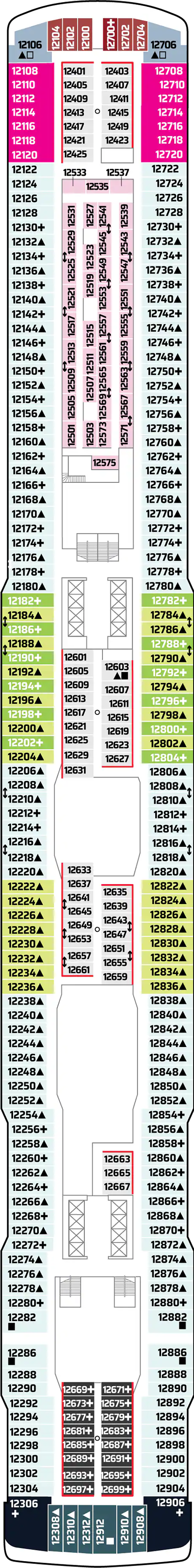 Deck 12 deck plan for Norwegian Escape