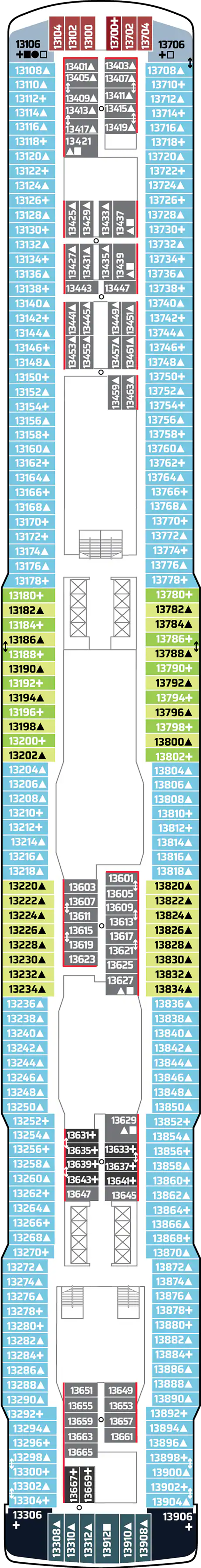 Deck 13 deck plan for Norwegian Escape