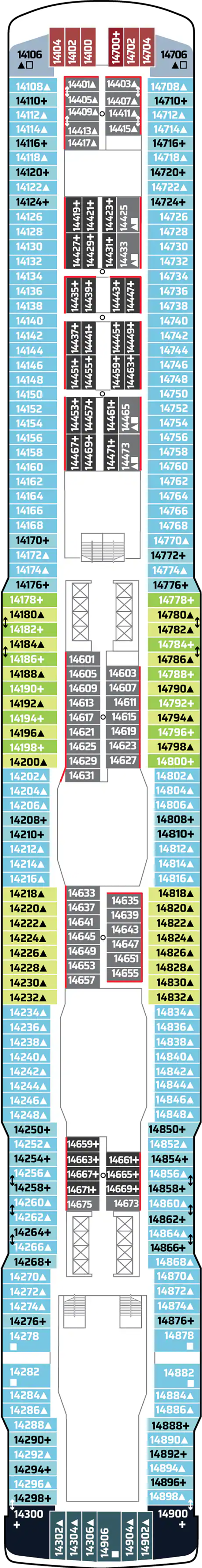 Deck 14 deck plan for Norwegian Escape