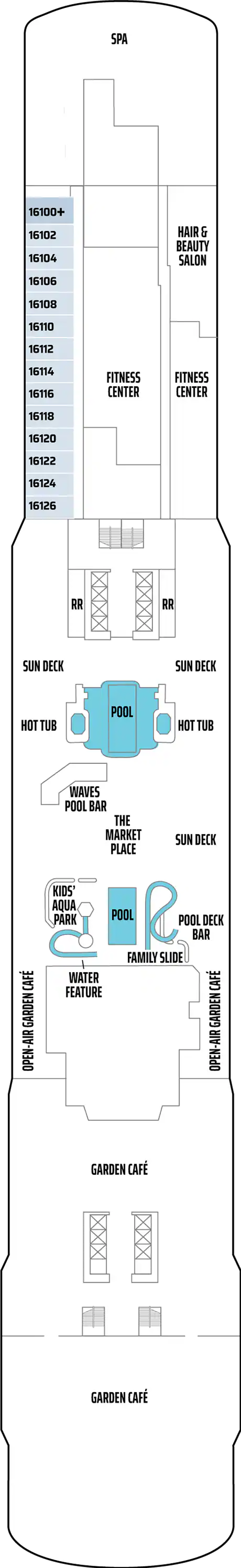Deck 16 deck plan for Norwegian Escape