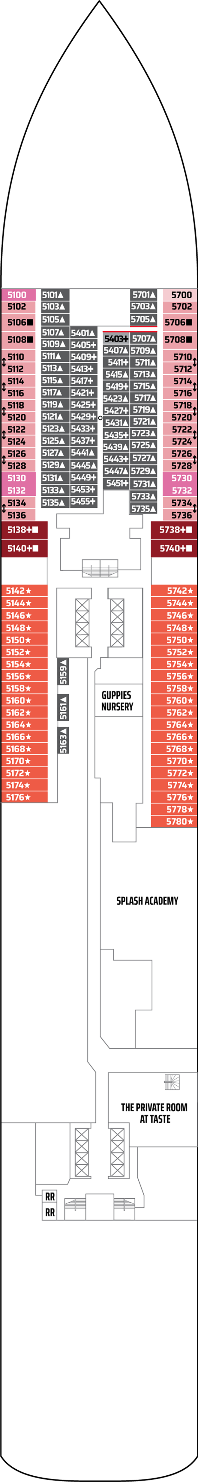 Deck 5 deck plan for Norwegian Escape