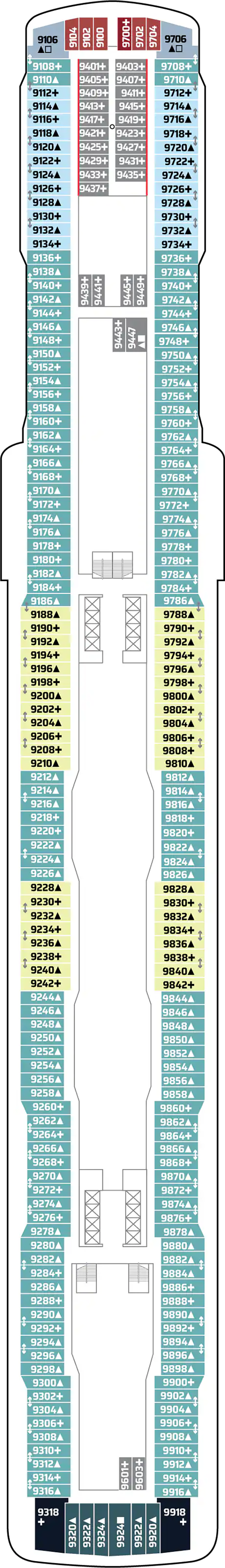 Deck 9 deck plan for Norwegian Escape