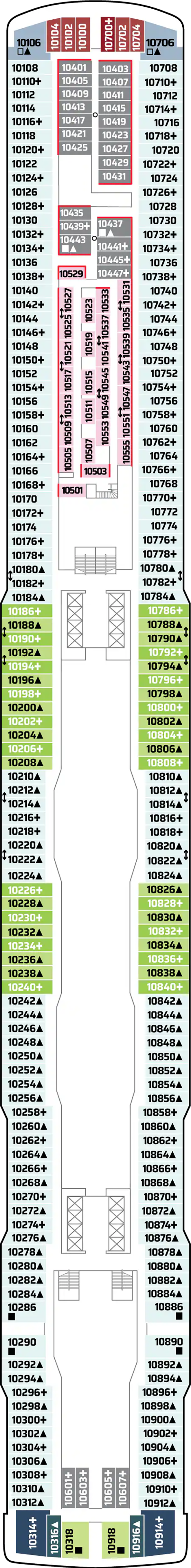 Deck 10 deck plan for Norwegian Encore