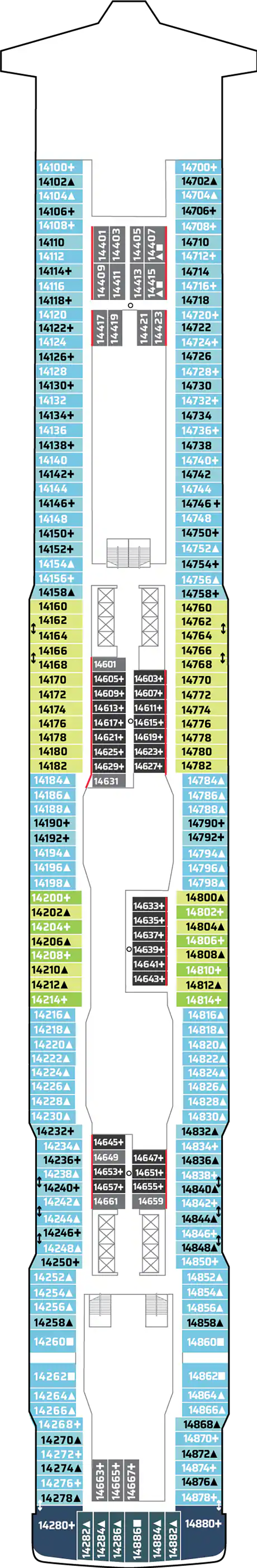 Deck 14 deck plan for Norwegian Encore