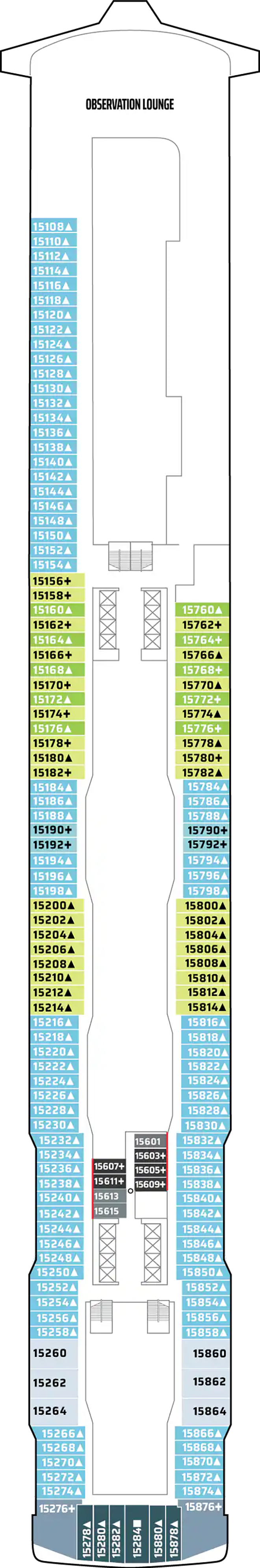 Deck 15 deck plan for Norwegian Encore