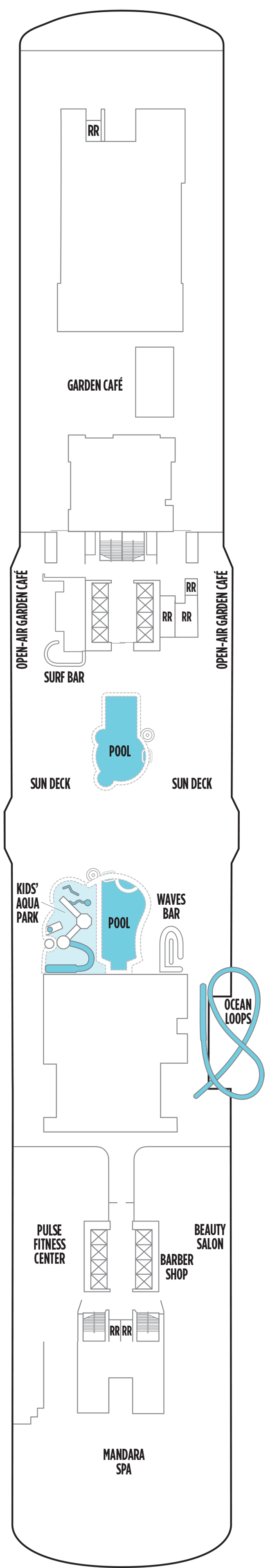 Deck 16 deck plan for Norwegian Encore