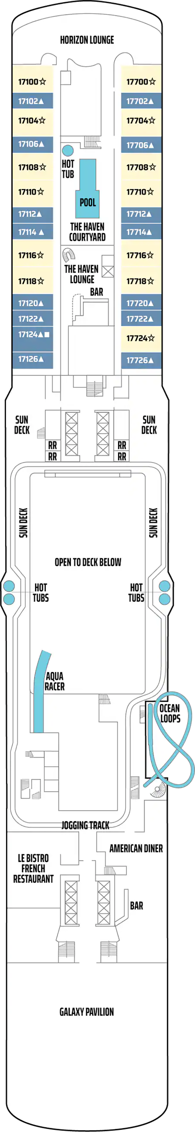 Deck 17 deck plan for Norwegian Encore