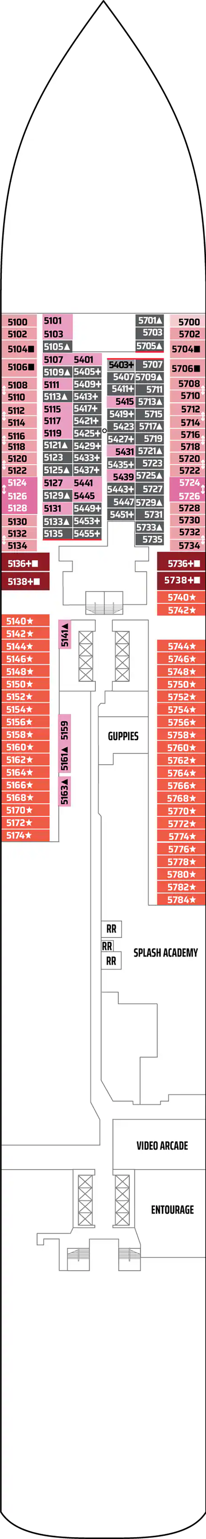 Deck 5 deck plan for Norwegian Encore