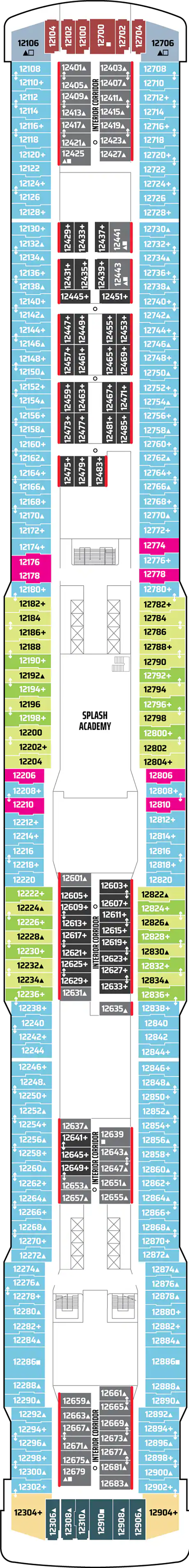 Deck 12 deck plan for Norwegian Getaway