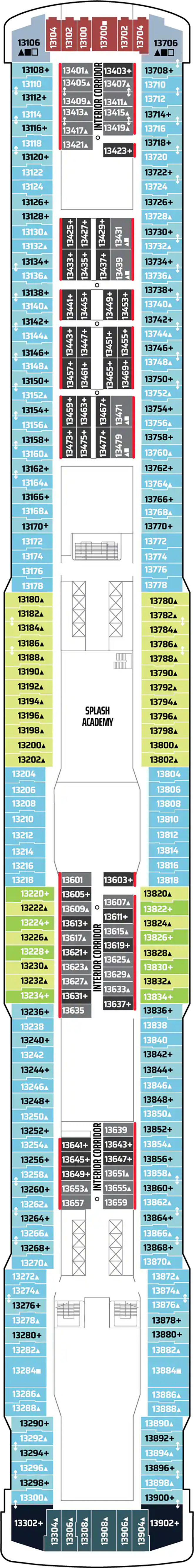 Deck 13 deck plan for Norwegian Getaway