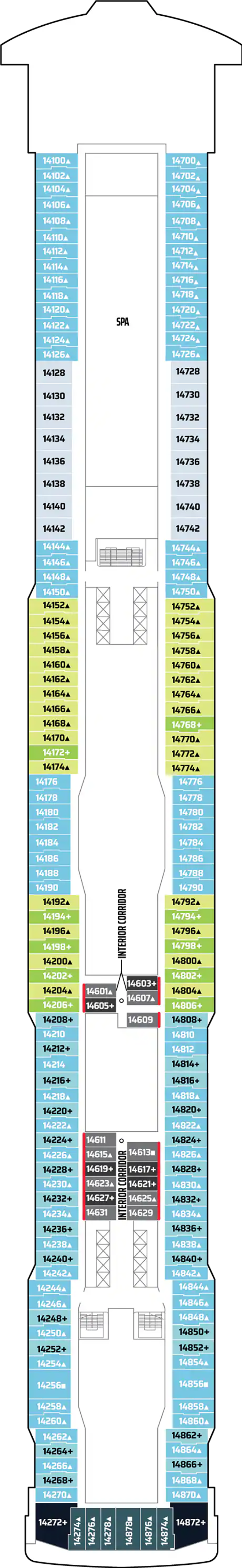 Deck 14 deck plan for Norwegian Getaway