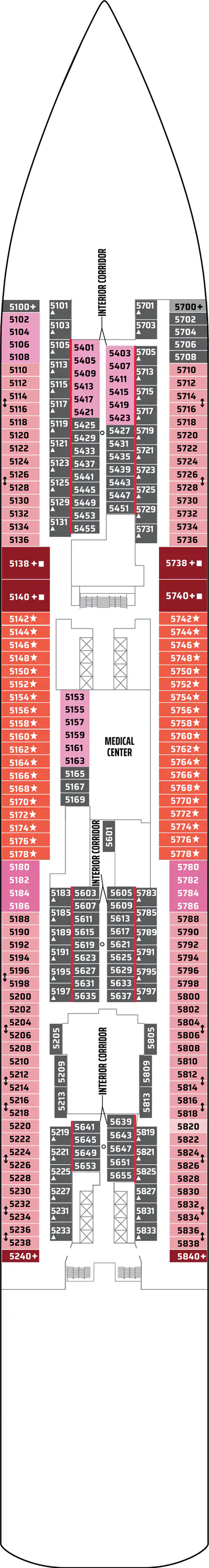 Deck 5 deck plan for Norwegian Getaway
