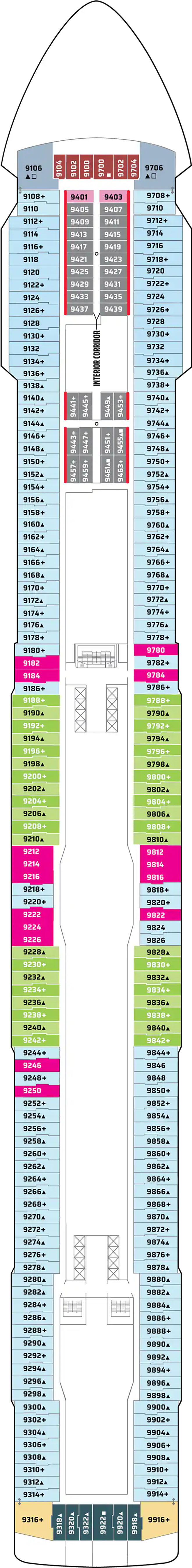 Deck 9 deck plan for Norwegian Getaway