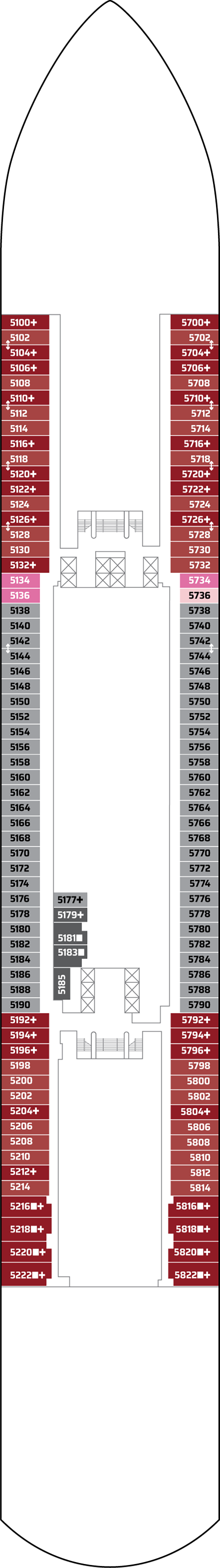 Deck 5 deck plan for Norwegian Viva