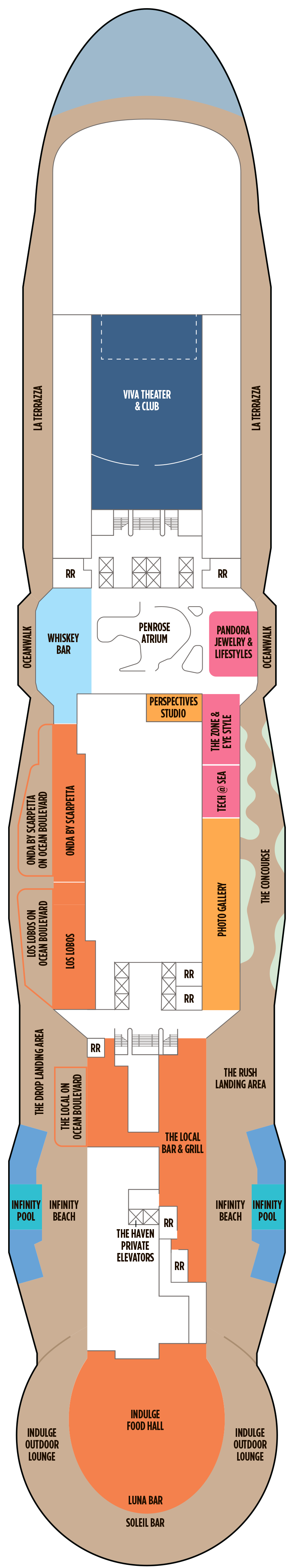 Deck 8 deck plan for Norwegian Viva