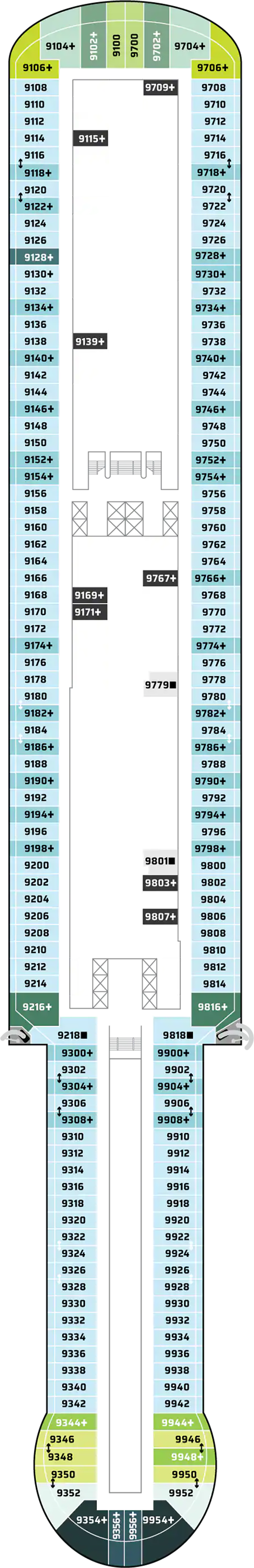 Deck 9 deck plan for Norwegian Viva