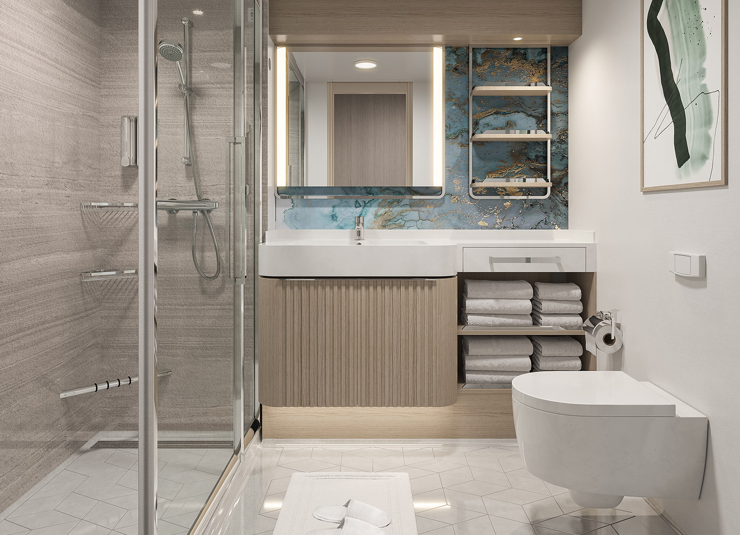 Aft-Facing Balcony - Bathroom