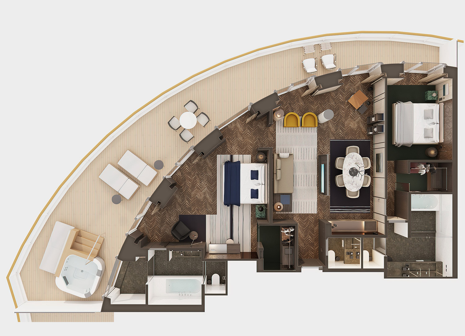 The Haven Deluxe Owner's Suite with Large Balcony - Schematic