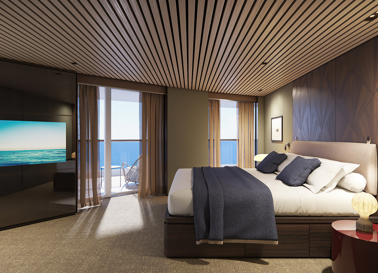 The Haven Aft-Facing Owner's Suite with Master Bedroom & Large Balcony - Bedroom