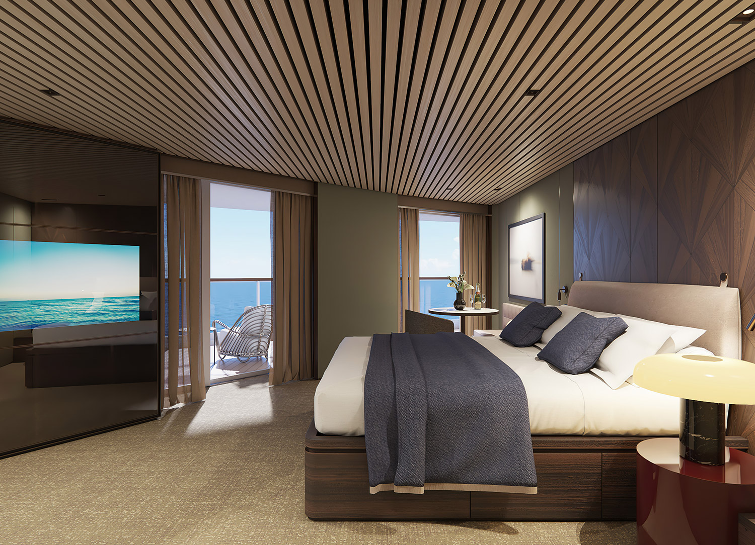 The Haven Aft-Facing Penthouse with Large Balcony - Bedroom