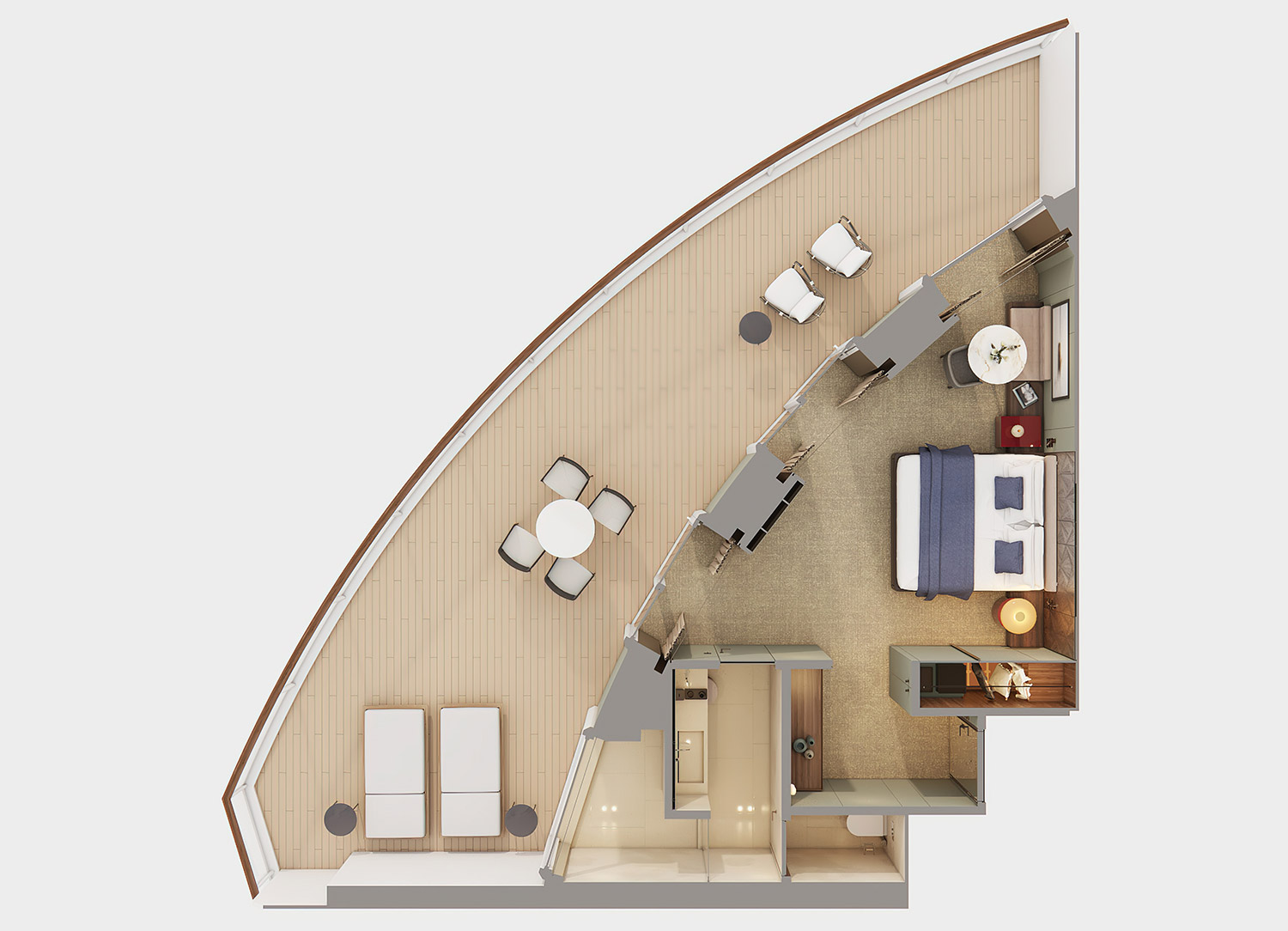 The Haven Aft-Facing Penthouse with Large Balcony - Schematic
