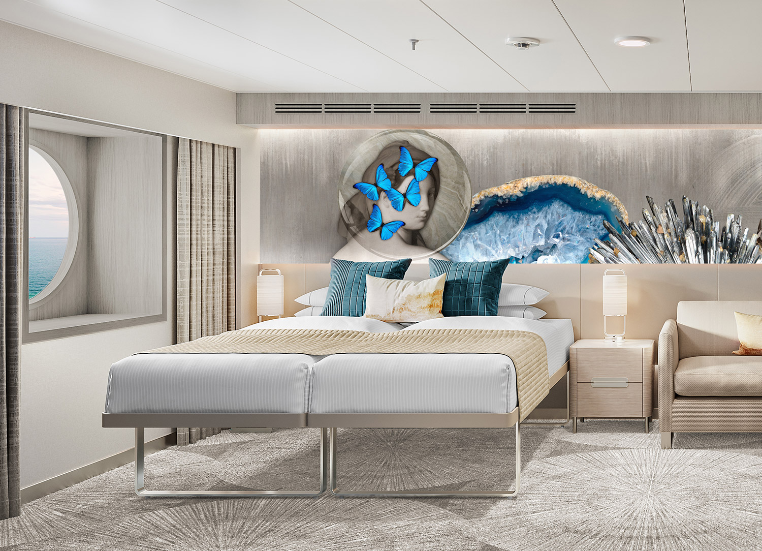 Oceanview with Round Window - Bedroom