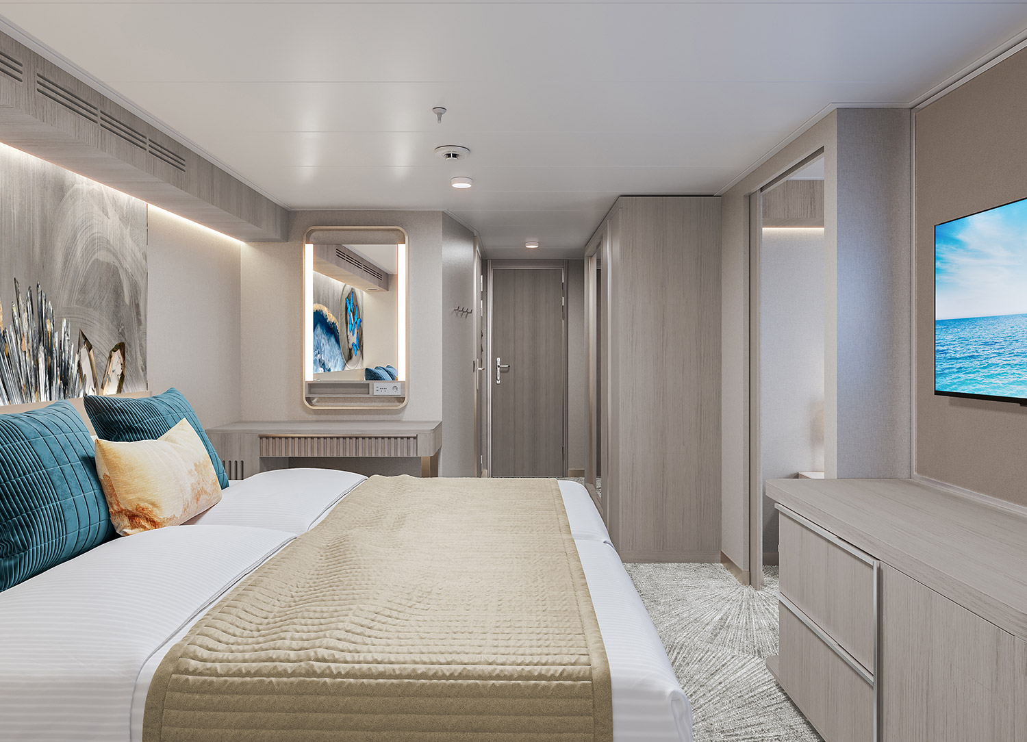 Forward-Facing Suite with Master Bedroom & Large Balcony - Bedroom