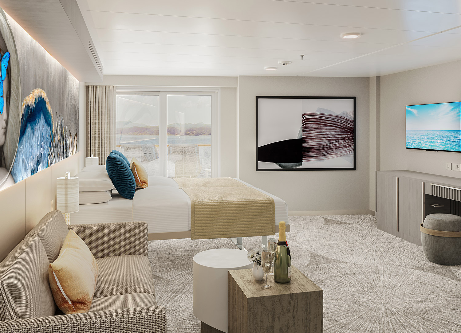 Family Suite with Large Balcony - Bedroom