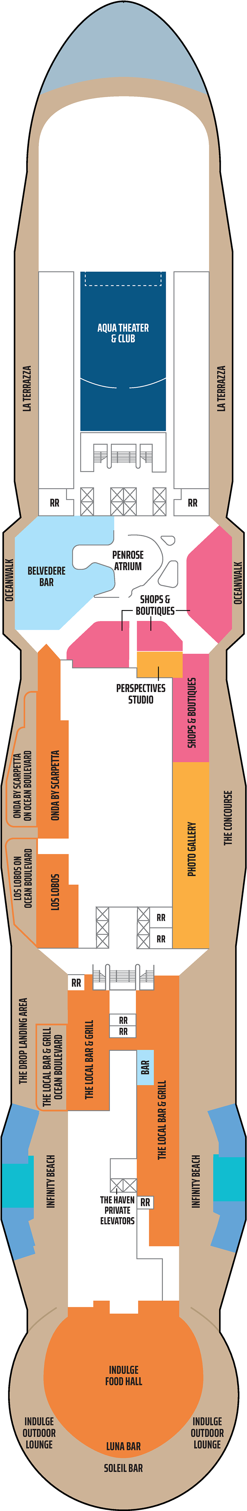 Deck 8 deck plan for Norwegian Aqua