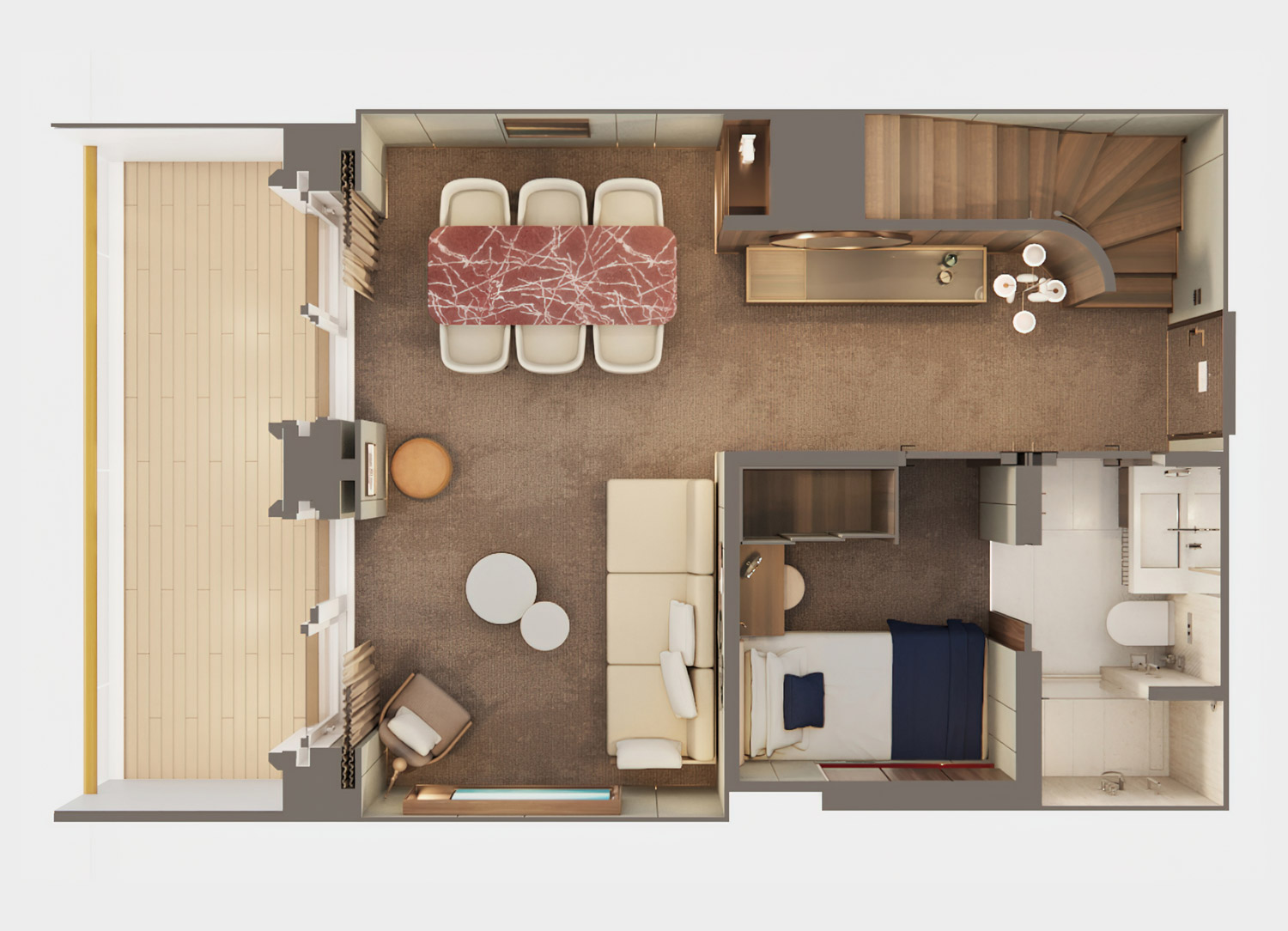 The Heaven 3-Bedroom Duplex Suite with Large Balcony - Schematic
