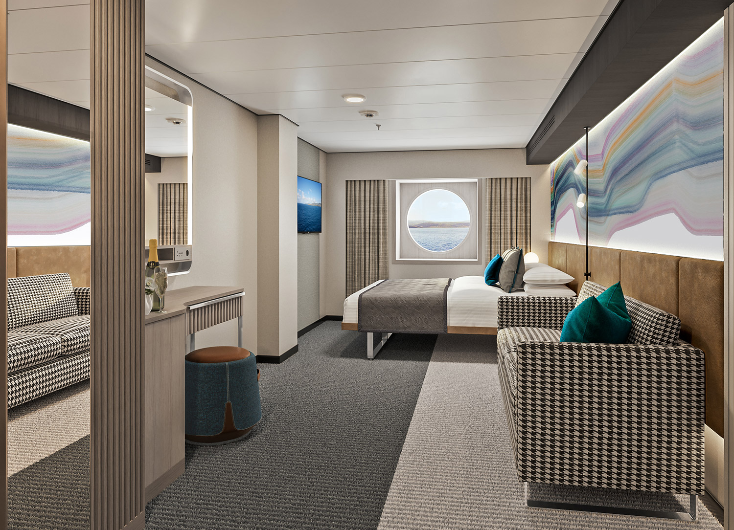 Oceanview with Round Window - Bedroom