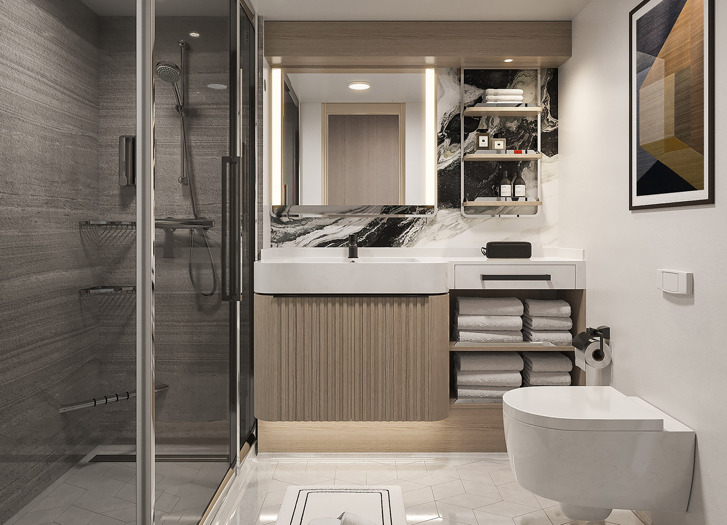 Aft-Facing Suite with Large Balcony - Bathroom