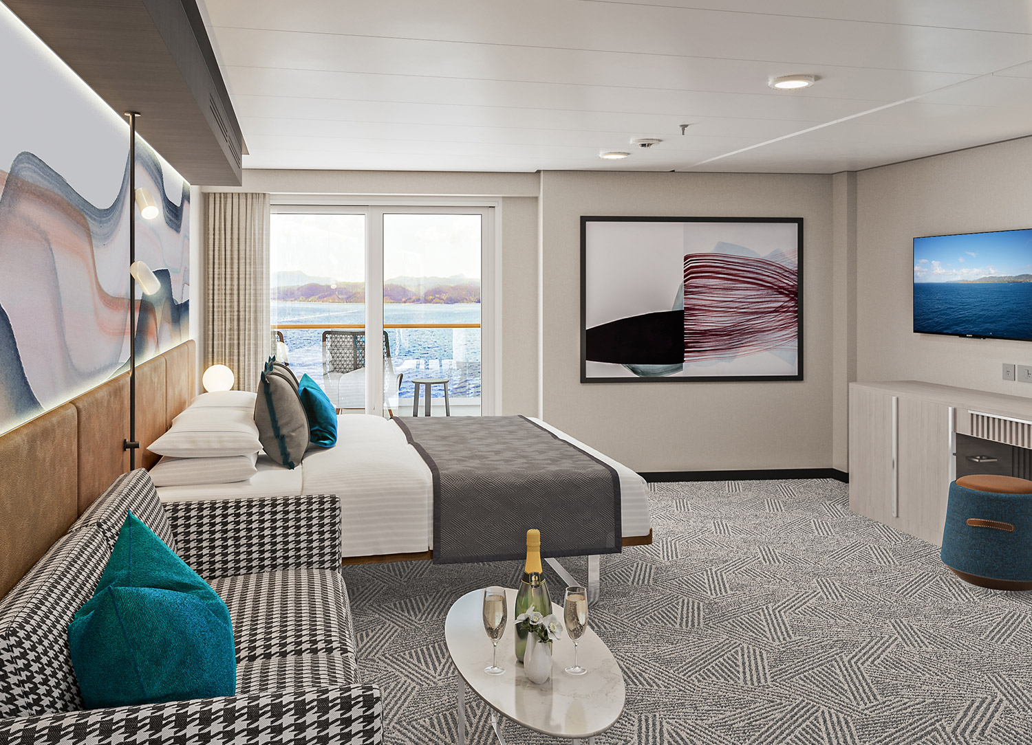 Family Suite with Large Balcony - Bedroom
