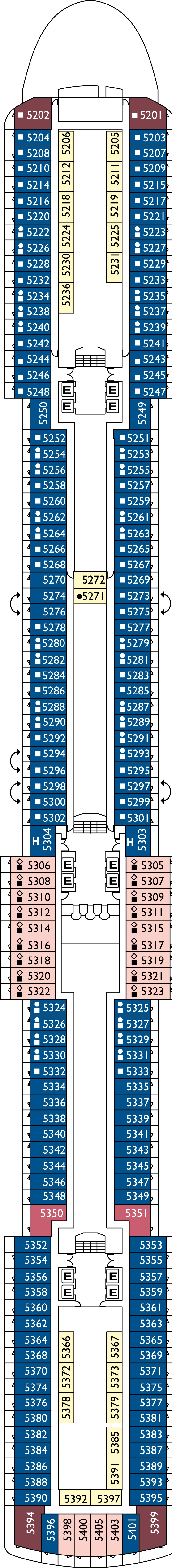 Giglio (Deck 5) deck plan for Costa Deliziosa