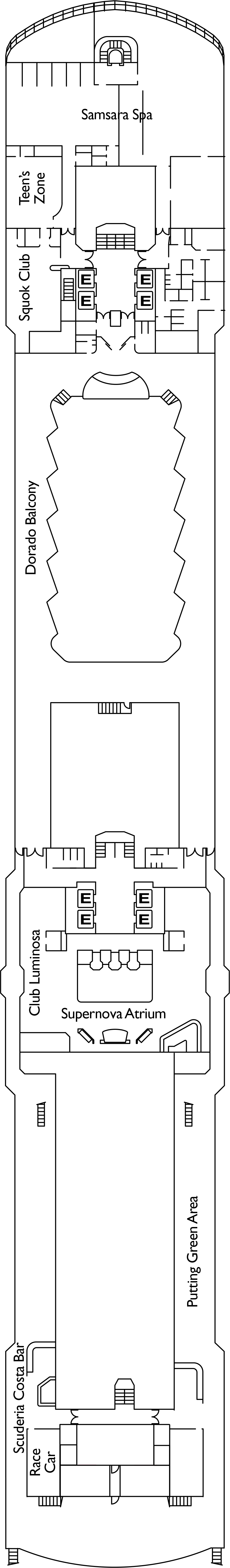 Magnolia (Deck 10) deck plan for Costa Luminosa