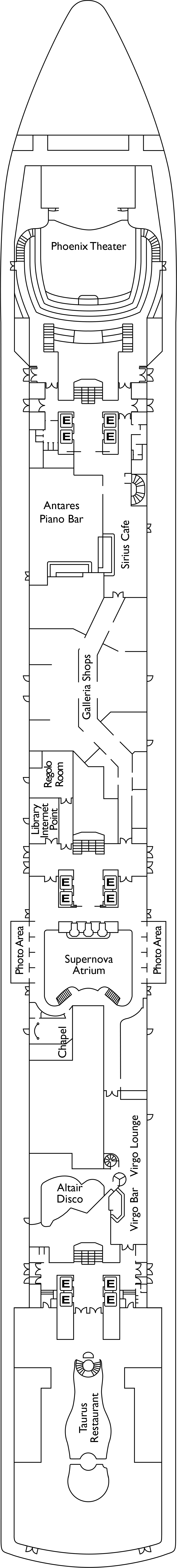 Ambra (Deck 3) deck plan for Costa Luminosa