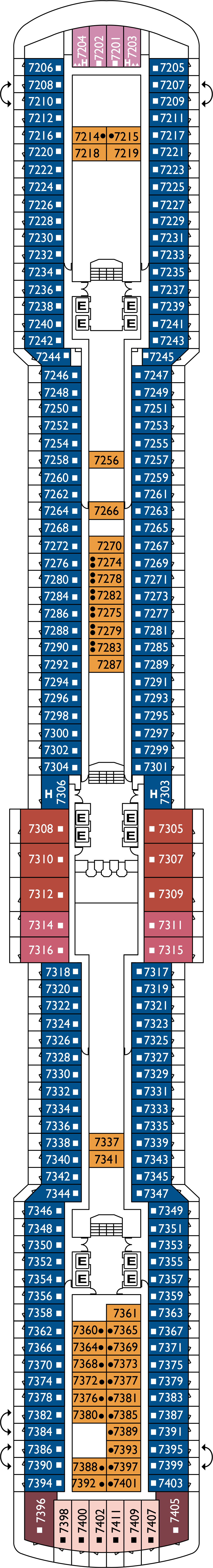 Smeraldo (Deck 7) deck plan for Costa Luminosa
